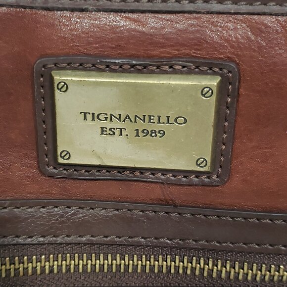 Tignanello Brown Leather Purse Shoulder Bag Crossbody - Picture 2 of 7
